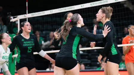Volleyball Rally for 3-1 Victory Over Mercer